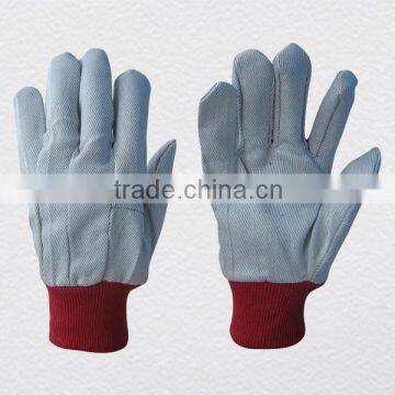 CE Approval Drill Cotton Glove with Knit Wrist