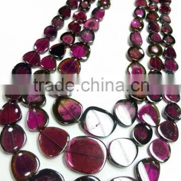#MZZ Top Quality Watermelon Plain Tumble Bead Tourmaline photo-2