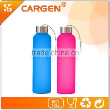 High tech colorful frosted eco glass drink bottle