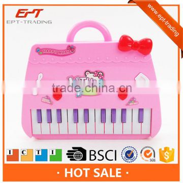 Battery operated pink musical instrument keyboard toy for kids