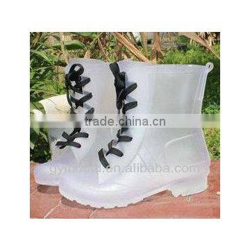 Women Fashion PVC Transparent martin Rain boots