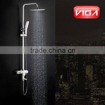 White/Black/Chrome Shower Column Set With ABS Shower Head photo-2
