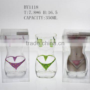 factory hand -painted sexy woman shape beer glass