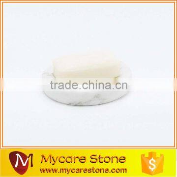 honed white marble round marble bathroom soap dishes