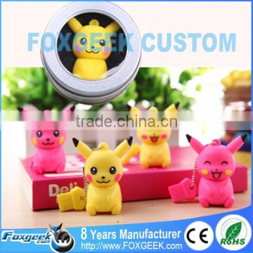 Pokemon PVC Usb Flash Drive Thousands Models Available,Custom Japan Cartoon Promotional Memory Stick with Metal Case