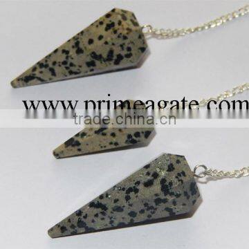 Faceted Dalmation Pendulum / Agate Pendulum / Occult And Pagan Pendulum