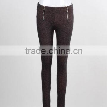 F5W31037 Custom Design Zip Cotton Leggings Women Slim Skinny Leggings