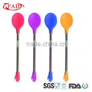 Colorful PBA Free Soft Silicone Cooking Spoon With FDA&LFGB Stardard