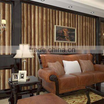 3d round wood pattern wallpaper PVC washable wallpaper of character