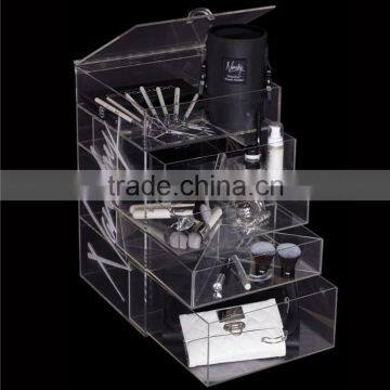 Multifuctional clear large acrylic makeup organizer with drawers