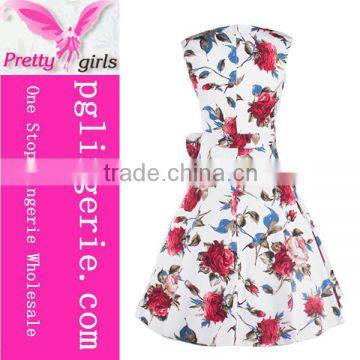 Wholesale Newest Floral Print Fabric Women Fabric Dress