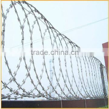 PVC coated Concertina razor barbed wire/ razor barbed wire meshs fence/pvc coated razor fence