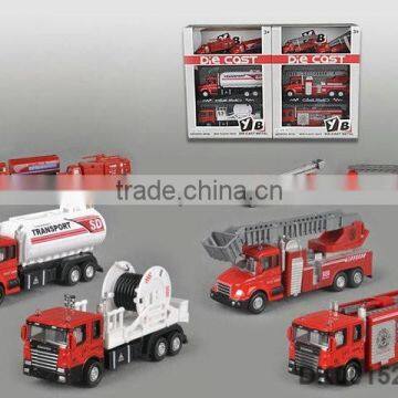Pull Back Diecast Fire Trucks Realistic Modeling Structure Exquisite