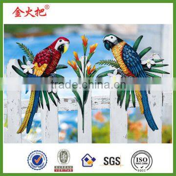 METAL Tropical Parrot Fence Decor Outdoor decoration