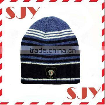 Acrylic Men's Fashion Colorful Stripes Knitted Beanie Cap Hat