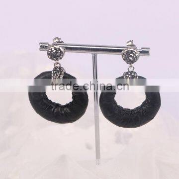 Teardrop Silver Gray Crystal Stud Earrings Paved Rhinestone Beads Dangle Earring Handmade Jewelry