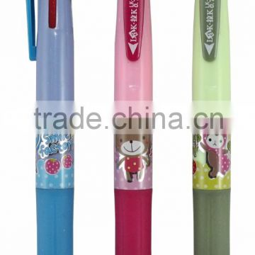 New style retractable multi color ball pen with rubber grip