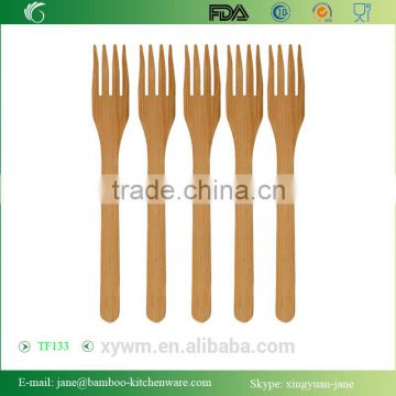 Solid Bamboo Soup Fork and Spoon 8" - 100 pcs