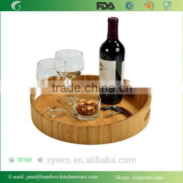 Picnic Curve Bamboo Cocktail serving Tray with handle