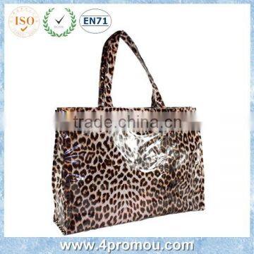 Fashion leopard printing polyester tote bag