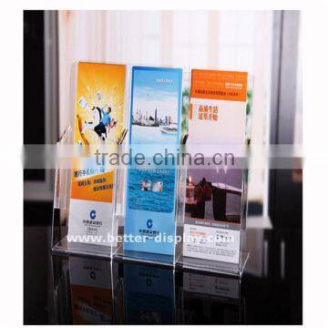 clear A5 acrylic document display holder wholesale plexiglass floor brochure holder