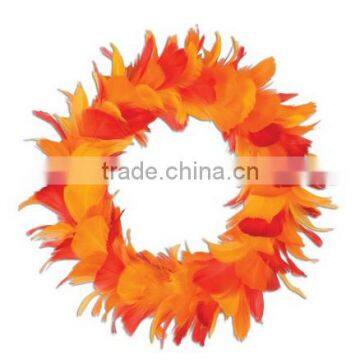 Feather Wreath (golden-yellow, orange, red) Party Accessory (1 count)