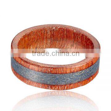 New Natural Wood Ring, Red Wood Ring With Sticker Inlay, Real Wood Ring photo-3