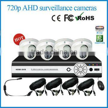 Tollar high quality 4ch metal dome hd 720p cvi surveillance system