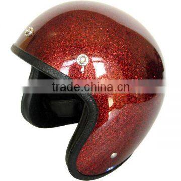 2014 Great Quality FRP/ABS Open Face Motorcycle Helmet With Red Shining Flake Painting