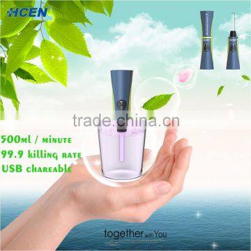 Mini handheld ultraviolet water sterilizer with flash light