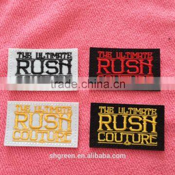 Colorful 3D raised logo embroidery label with back sticker