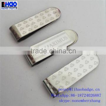 Hot selling high quality fashin stainless settl etching blank business money clip