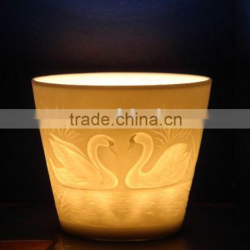 porcelain lithophane candle holder - 40080U