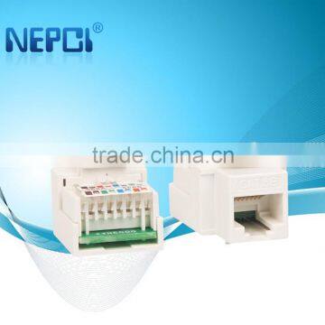 High quality utp cat 5e Cat6 rj45 keystone jack 180 degree