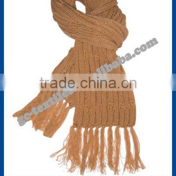 100% acrylic knitted scarves with tassels with soft hand feeling