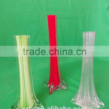 Red ,light green or clear glass candlesticks