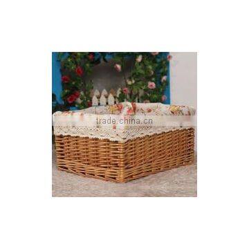 Fresh Color Bamboo Weaving Basket with Handle for Promotion