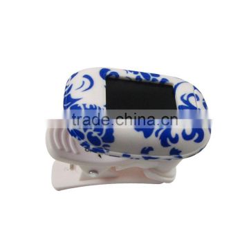 NEW Rowin Clip-On Digital Chromatic Guitar Tuner, Blue Flower Pattern Design Tuner LT-36