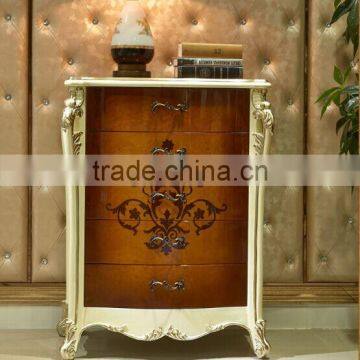 European Style Luxury Chest of Drawers, Parquet Pattern Wooden Cabinet, Living Room Cabinet with Drawers (BF01-ML044)