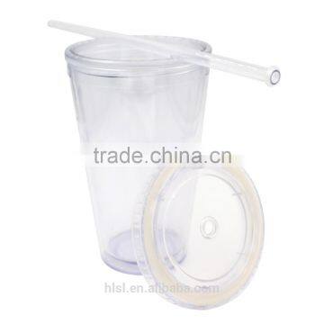 Wholesale Clear Plastic Disposable Straw Cup With Lid, IML Custom Logo Printed Cup With Straw photo-4