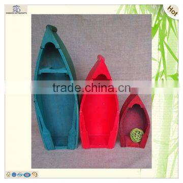 compartment tray red green color decoration boat miniature