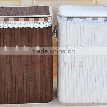 Woven Craft Wicker Laundry Basket With Lid for Storage Clothing photo-2