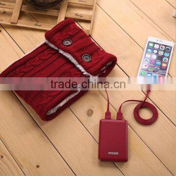 New Arrival Electrical Heating Collar Couple Fasion Valentine Present Rechargeable Warm Scarf With Power Bank, Knitted Scarf photo-2