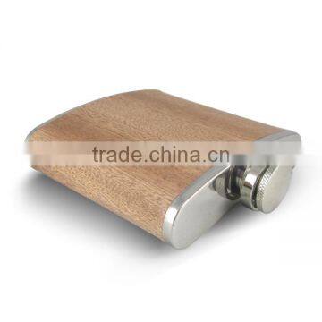 Hot Sell Stainless Steel Hip Flask, Cherry Wooden Hip Flask photo-3