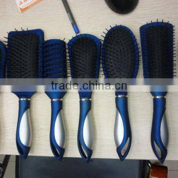 Plastic vent rubber hair brush hair comb set with logo printed