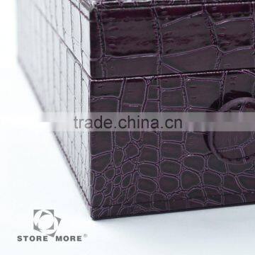 Leather Watch Organizer Storage Case Jewelry Box With Lock & Mirror photo-6