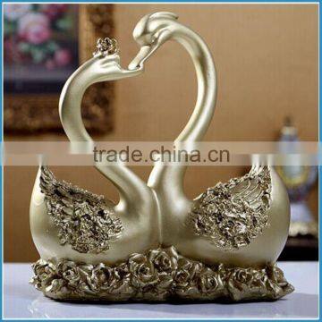 Gold Resin Swan Couple Decoration, Resin Statues photo-6