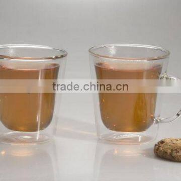 Double wall glass tea cup