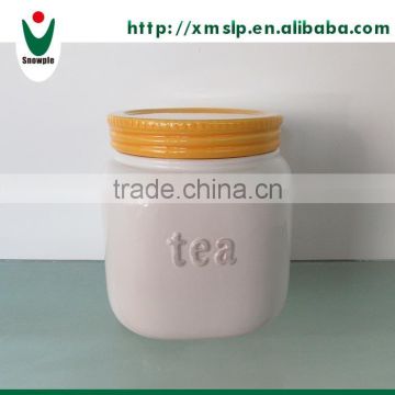 Personalized ceramic tea canister