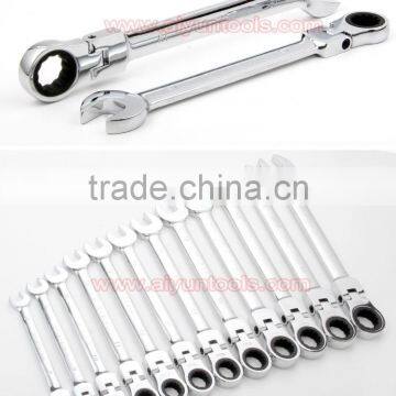 FLEXIBLE HEAD Ratchet Wrench Set Combination Spanner Kit Open Ended and Ratchet Ring Great Double Ended Combi Spanners photo-2